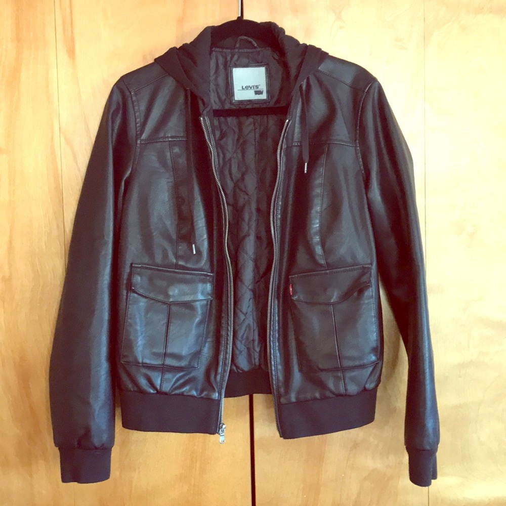 Levi’s hooded leather jacket